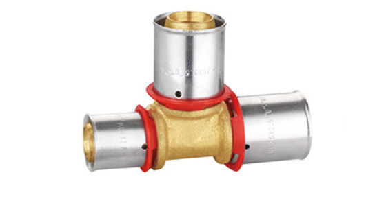 Van nén bằng đồng thau mạ niken, Phụ kiện Tee giảm nén PF3008