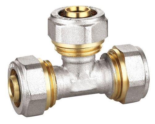 Phụ kiện đường ống PF5006 Equal Tee, Phụ kiện đồng thau Pex Al Pex ISO228/1 có ren