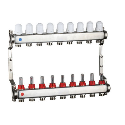 16 Bar 2 Way Brass Manifold Thân đồng thau rèn Manifold phân phối bằng đồng thau