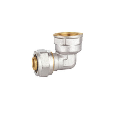 Phụ kiện nén bằng đồng thau mạ niken Khuỷu tay nén 90 độ