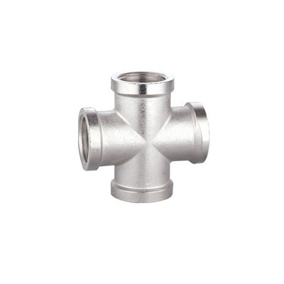 Đầu nối ống nối bằng đồng thau 4 chiều Tee mạ Chrome Loại có lỗ