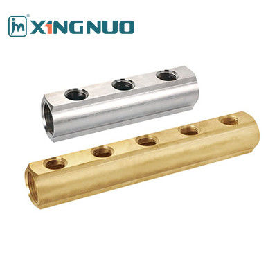 Máy phân phối phân tách nước nhiều mặt PTFE Seal Heavy Duty Forged Brass Distribution Manifold With Threaded Connection