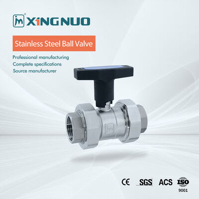 PTFE vật liệu niêm phong Ventil bóng thép không gỉ với 3 phần kết nối kết nối kết nối cho kiểm soát đường ống công nghiệp lên đến 1000 PSI